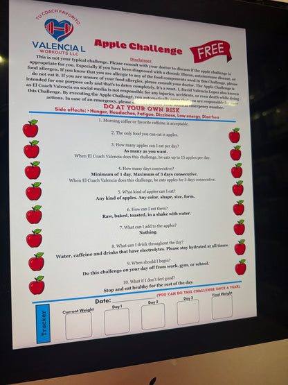 10,000 Pasos por Día Imán y Reto de la Manzana Imán Gratis (10,000 Steps a Day Magnet and Free Apple Challenge Magnet)